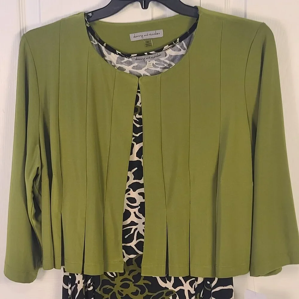 NWT DANNY AND NICOLE 2 Piece Women's Floral Midi Dress with Jacket Size 2X - Picture 3 of 16